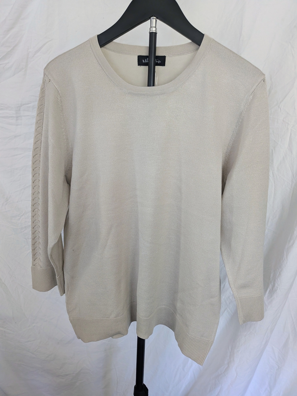 Light Beige‎ Crewneck Women’s Sweater by Melissa Paige New w Tags